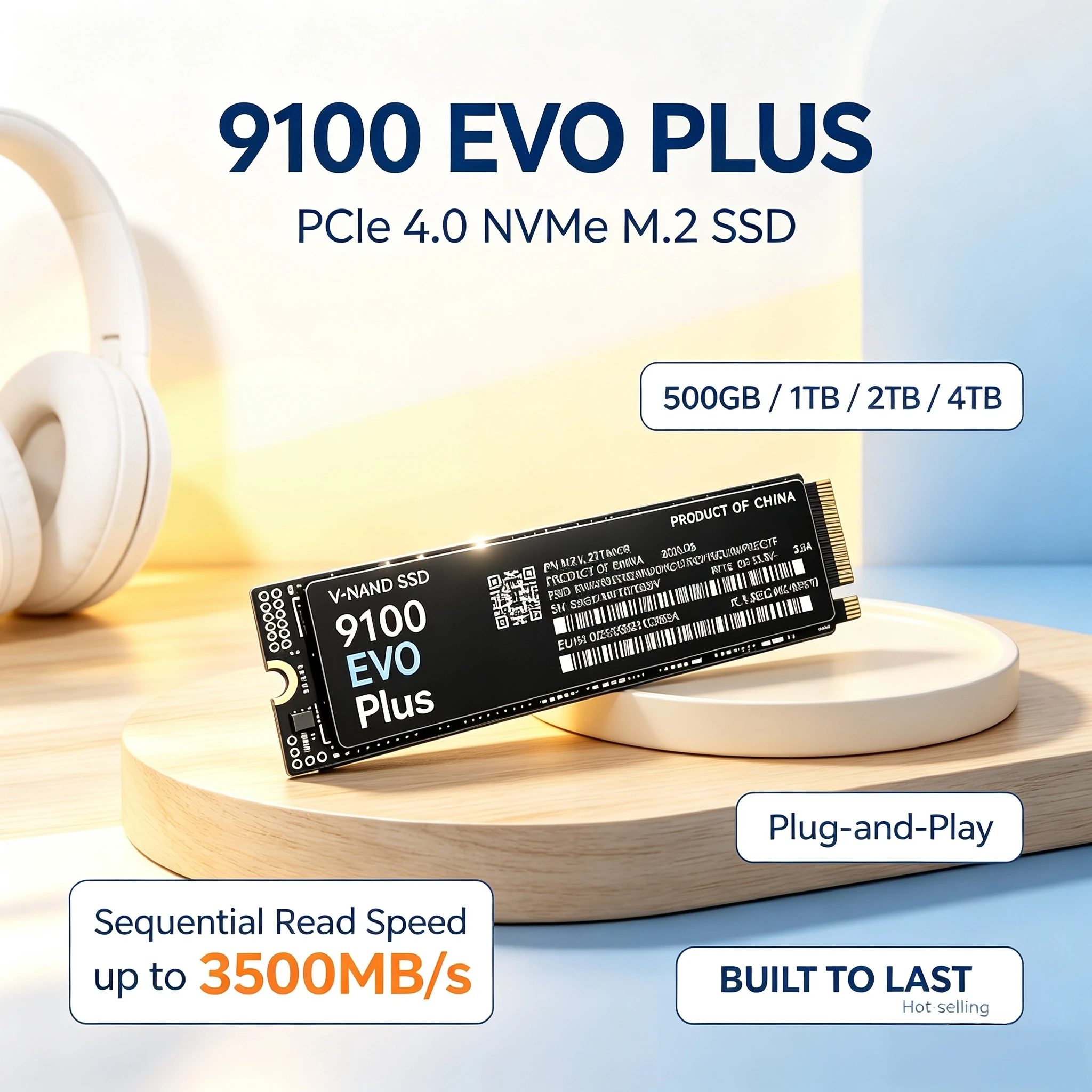 M.2 Nvme 4Tb Pcie 4.0 Ssd - 9100 EVO PLUS M.2 NVMe SSD,