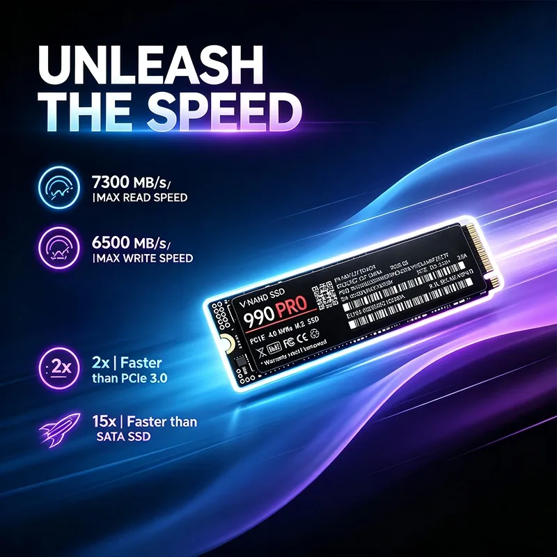 SSD 990 PRO asli, kapasitas 50 - M.2 Nvme 4Tb Pcie 4.0 Ssd ulasan dan harga