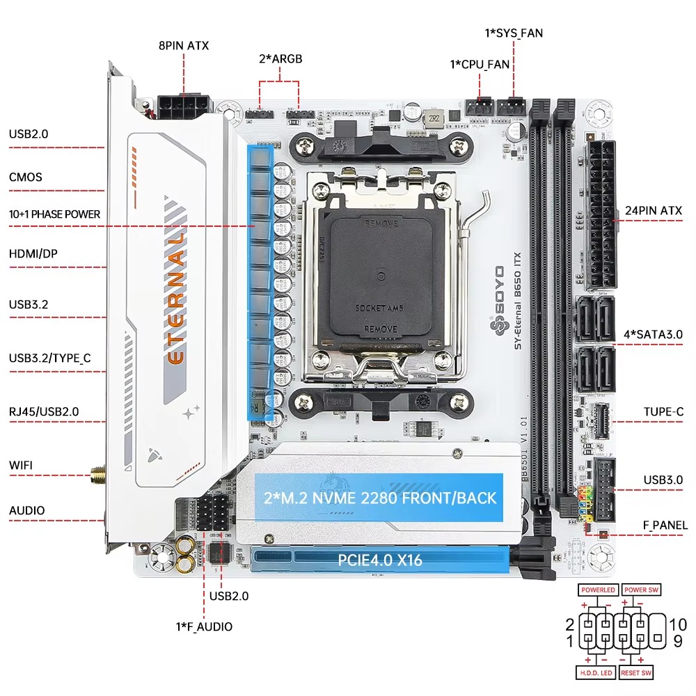 SY-B650ITX WIFI6, Papan Induk  - B650 Itx Motherboard Wifi ulasan dan harga